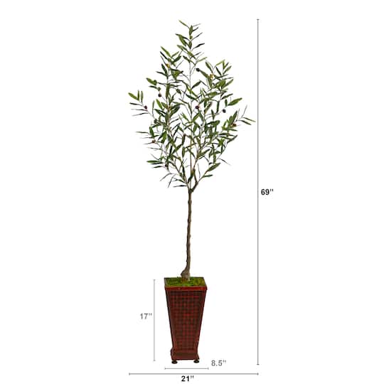 6ft. Olive Artificial Tree in Decorative Planter